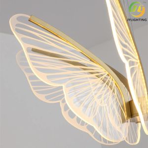 Artistic Transparent Creative Modern Butterfly Pendant Light For Bedroom Dining