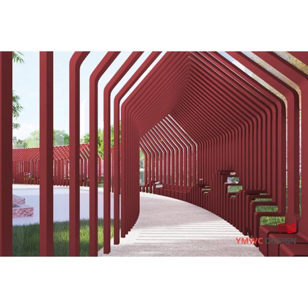 Die Casting Technique Stainless Steel Outdoor Sculpture Pavilion for Chinese Style Art