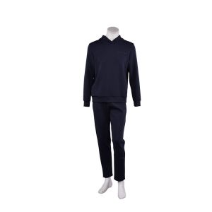 Custom Dark Blue Sweatshirt And Sweatpants Fashion Set Anti Static For Men
