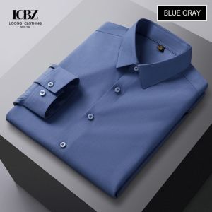 Knitted Three Prevention Fabric Men's Shirt for Spring Commuting High End White