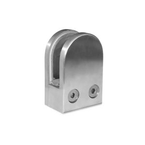 China Balustrade Deck Railing Glass Holder Stainless Steel 316 D Shape Flat Base Satin Polish on sale