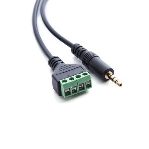 3.5mm 4-Pole Stereo Headphone Audio Male Plug to Screw Terminals Block Adapter
