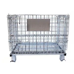 Workshop Shelf Of Belt Wheel Metal Cages And Pallets Folding