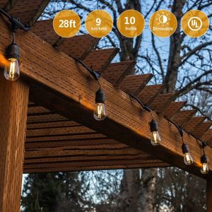 8.5M 15 LED Solar Edison Bulb String Lights