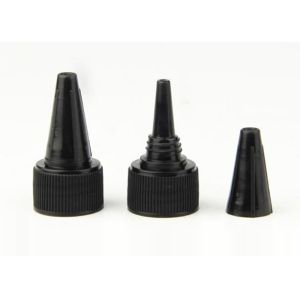 Black Color Plastic Cosmetic Lids , Plastic Bottle Tops High Practicality