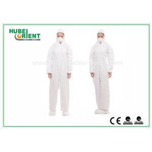 China Polypropylene Disposable Protective Coveralls With Hood And Feetcover on sale
