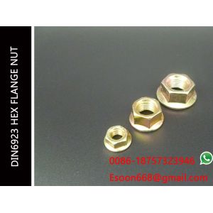 DIN6923 Hex Flange Nuts M20-2.5 Grade 4.8 Yellow Zinc Plated Flange nut JIS1190