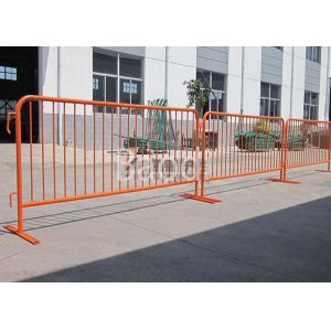 Plastic Coated Crowd Control Barrier For Concert / Temporary Fence , Red Orange