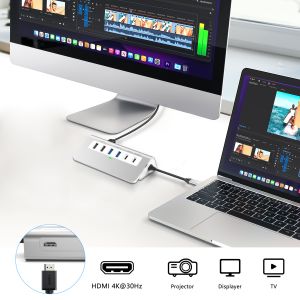 Additional Features 9 in 1 USB-C Docking Station with User Manual and Compact