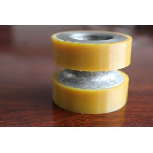 Yellow High Density Polyurethane Wheel Heavy Duty Coating Rollers Wheels