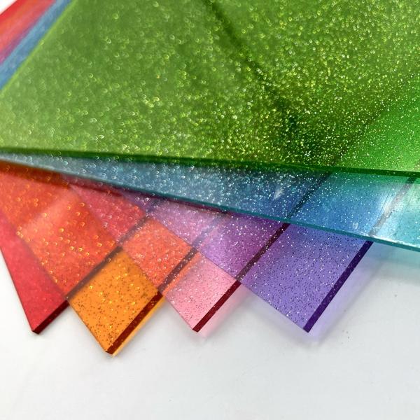 3mm Candy Color Cast Glitter Acrylic Sheets For Laser Cutting DIY Earrings
