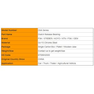 CKA Series Sprag Type Freewheel Clutches One Way Lock Bearing