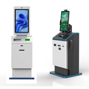 21.5 Inch Hotel Lobby Self Service Check In Kiosk With Passport Scanner / Key