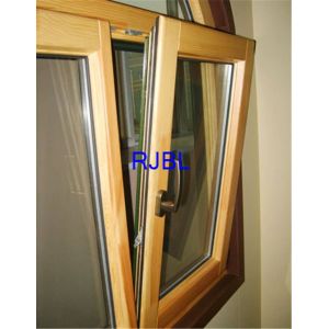 China Soundproof Aluminum Clad Wood Windows Tilt Turn 68mm Frame With ROTO Hardware on sale
