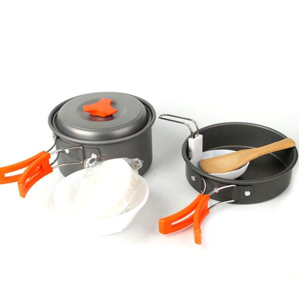 US Currency Non-Stick Camping Cookware Pot Set for Outdoor Kitchen Lightweight Backpacking