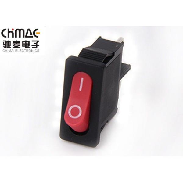 Quality Single Narrow On Off On Rocker Switch , Red Rocker Switch Without Light 6A 125VAC wholesale