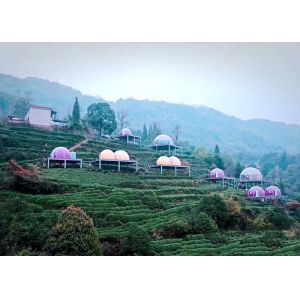 Luxury Transparent Geodesic Crystal Dome Tent For Resort Glamping Event