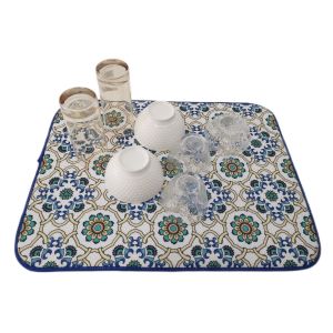 Printing Absorbent 18x24inch Dish Drying Mat Reversible Microfiber Dish Rack Pad