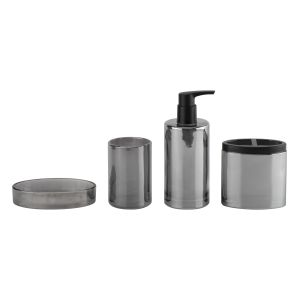 Black Nickle Glass Bathroom Accessories Sets Round Shape Ion Plating Effect