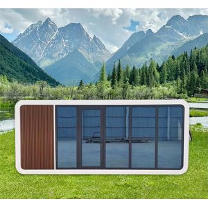 Apple Cabin House Galvanized Steel Frame And Metal Carved Panel For Sturdy And Robust Design