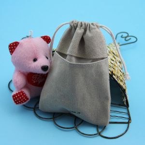 Laminated Small Burlap Drawstring Bags , Eco Friendly Jute Bags For Return Gifts