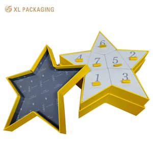 XL Packaging Custom Packaging Box Factory Star Shape 7 Day Paper Advent Calendar