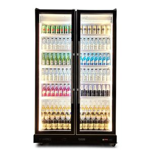Digital Control Commercial Display Freezer Multi Glass Door Dazzle Black Display