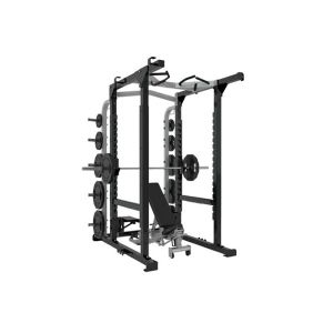 Bodybuilding Commercial Multi Station Gym Equipment , Half Power Squat Rack