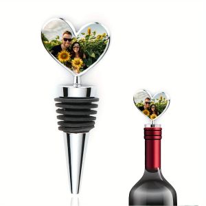 Cheap Custom Photo &amp; Name Wine Stopper Ideal Valentine'S Day Gift With Reusable Silicone Cork for sale