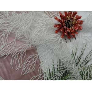China Embroidery Corded Lace Fabric White Wedding Lace Fabric on sale