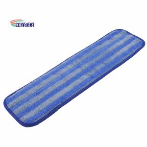 5"X18" Microfiber Wet Mop Pads Blue Stripe Floor Cleaning Mop Head