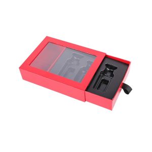 20*15*5cm Matt Lamination Slide Out Gift Box , Essential Oil Paper Box Red