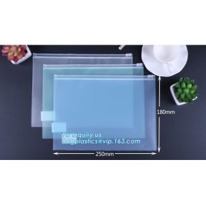 waterproof vinyl clear plastic zipper garment bag, clear vinyl a3 / a4 / a5