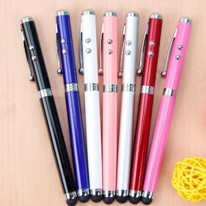 Cheap 4IN 1 LED Light metal pen ,Touch srceen phone metal pen ，laser light pen, metal ball pen for sale