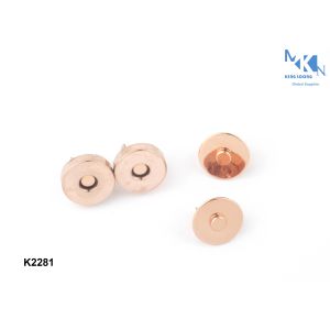Rose Gold 14mm Magnetic Snaps , Elegant Design Button Clasp Fasteners For Bag