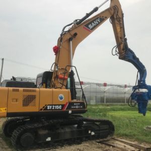10M Excavator Mounted Pile Driver In Hard Soil Condition