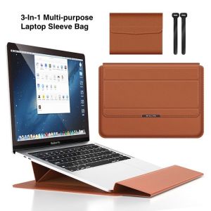 3 In 1 Multi Purpose Folder Design PU 13'' Notebook Protective Sleeve With
