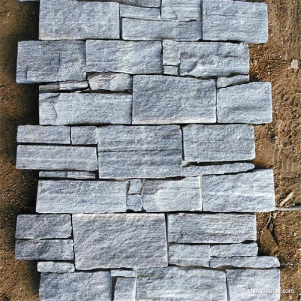Quality Gray Or White Color Ledgestone Veneer Stone With Cement / Concrete Backed wholesale