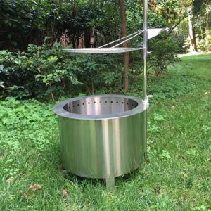 Charcoal Round Smokeless Fire Stove 14 Inch Pit With Grill