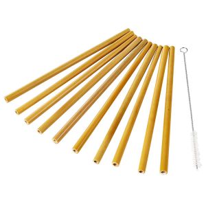 China Reusable Natural Bamboo 19cm Disposable Bamboo Straws For Coffee Cocktail on sale