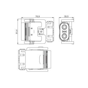 Right Angle Electric Car Charging Sockets 2 Pin Insulation Resistan