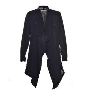 Knitted Plus Size Womens Casual Cardigan With Long Frill And Buttons Decoration