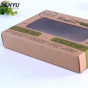 Kraft paper handmade soap packaging box with pvc window