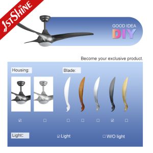 Sliver Plastic Blades WIFI Control LED Ceiling Fan with 2- and 4000k Color