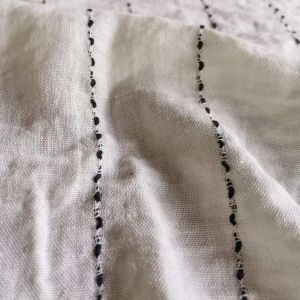 100% Polyester Plain Weaving - Wide Stripe Pattern - Imitate Linen Touch