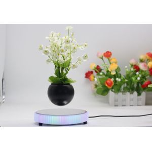 led light magnetic floating levitation bottom air bonsai planter trees flowerpot