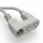 2Ft 1 NEMA 5-15P To 2 NEMA 5-15R US Power Extension Cord Y Splitter With Switch