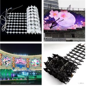 High Reliability P55mm Flexible LED Mesh Screen Outdoor IP66 Waterproof
