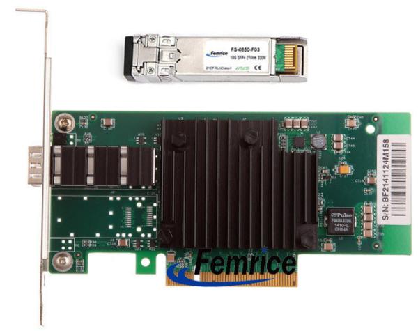 Quality Femrice 10G Gigabit Ethernet Server Interface LAN Card Single SFP+ Fiber Port INTEL 82599 Chipset With SM Transceiver wholesale