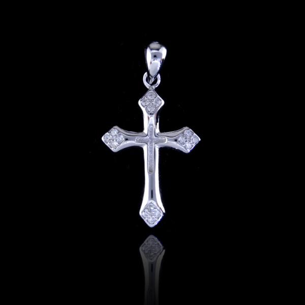 Quality 925 Silver Cubic Zirconia Pendant Jewellery Cross CZ Pendant For Christs wholesale